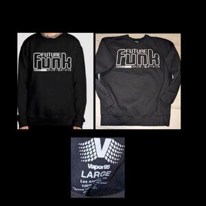 Future Funk Black Sweatshirt by Vapor95 Mens Size L